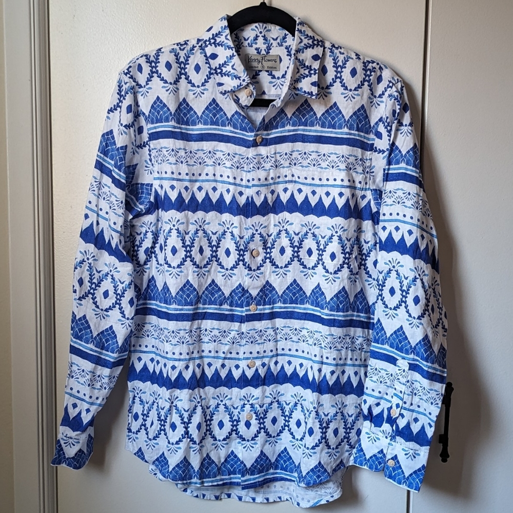 Kenny Flowers The España Linen Button Up Shirt sz Small